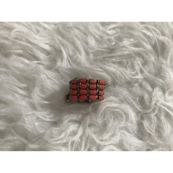 Vintage adjustable statement snake stretch ring crystal embellishment‎ coral - Picture 3 of 5